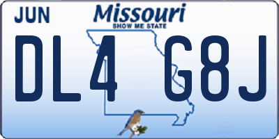 MO license plate DL4G8J