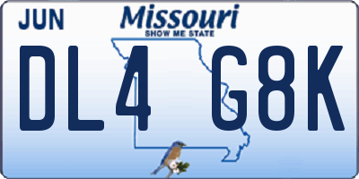 MO license plate DL4G8K