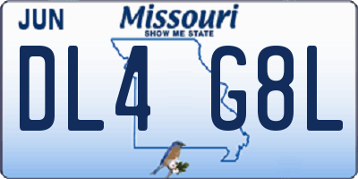 MO license plate DL4G8L