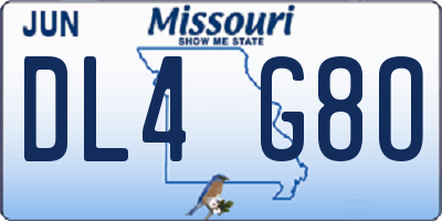 MO license plate DL4G8O