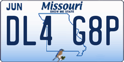 MO license plate DL4G8P