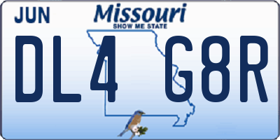 MO license plate DL4G8R