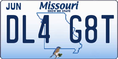 MO license plate DL4G8T