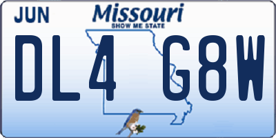 MO license plate DL4G8W