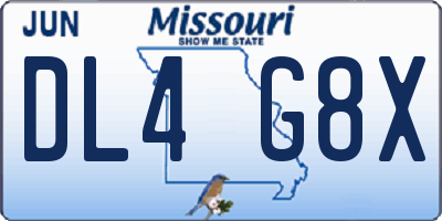 MO license plate DL4G8X