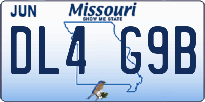 MO license plate DL4G9B