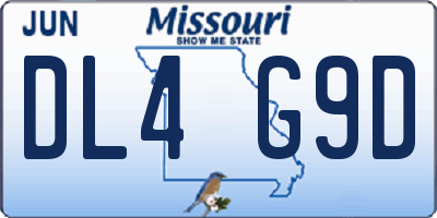 MO license plate DL4G9D