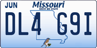 MO license plate DL4G9I
