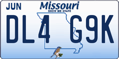MO license plate DL4G9K