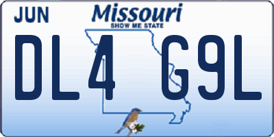 MO license plate DL4G9L