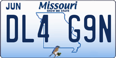 MO license plate DL4G9N