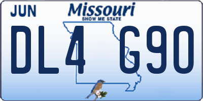 MO license plate DL4G9O