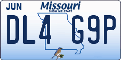 MO license plate DL4G9P