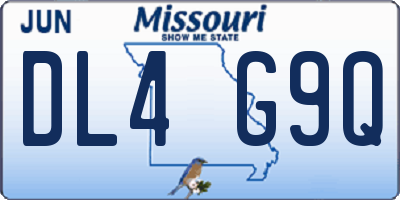 MO license plate DL4G9Q