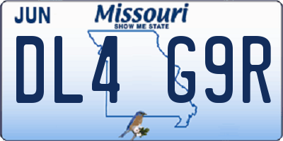 MO license plate DL4G9R