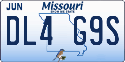 MO license plate DL4G9S
