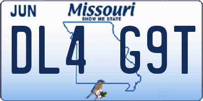 MO license plate DL4G9T