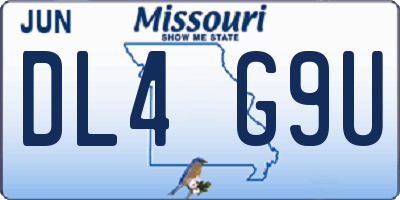 MO license plate DL4G9U