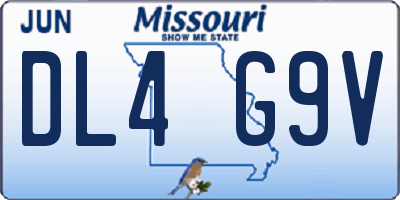 MO license plate DL4G9V