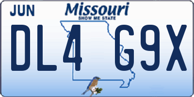 MO license plate DL4G9X
