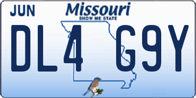 MO license plate DL4G9Y