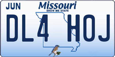 MO license plate DL4H0J
