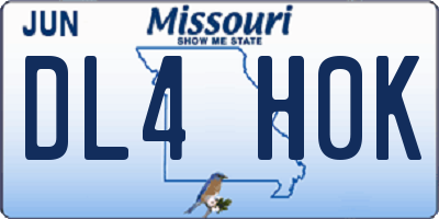 MO license plate DL4H0K