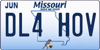 MO license plate DL4H0V