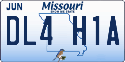 MO license plate DL4H1A
