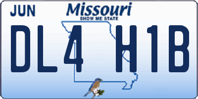 MO license plate DL4H1B