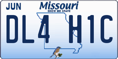 MO license plate DL4H1C