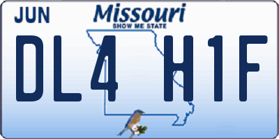 MO license plate DL4H1F