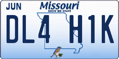 MO license plate DL4H1K