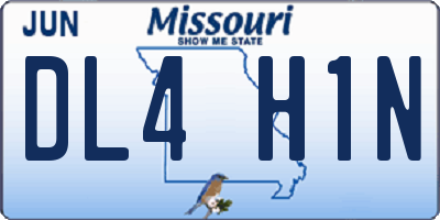 MO license plate DL4H1N