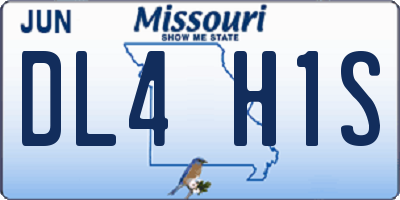 MO license plate DL4H1S