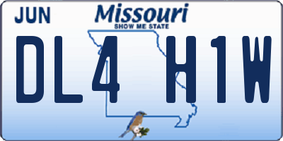 MO license plate DL4H1W