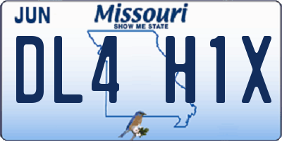 MO license plate DL4H1X