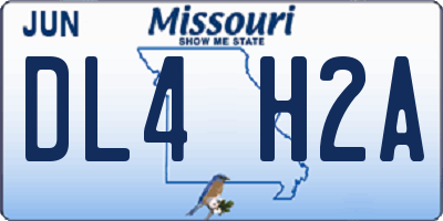 MO license plate DL4H2A