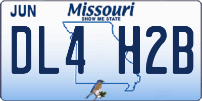 MO license plate DL4H2B