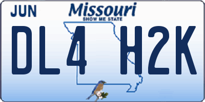 MO license plate DL4H2K