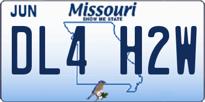 MO license plate DL4H2W