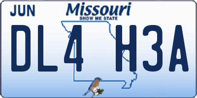 MO license plate DL4H3A