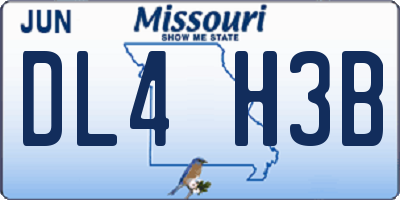 MO license plate DL4H3B