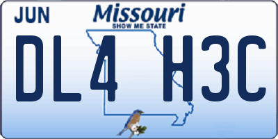 MO license plate DL4H3C