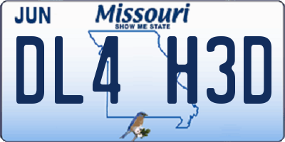 MO license plate DL4H3D