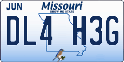 MO license plate DL4H3G