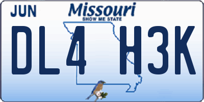 MO license plate DL4H3K