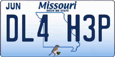 MO license plate DL4H3P