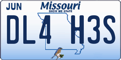 MO license plate DL4H3S