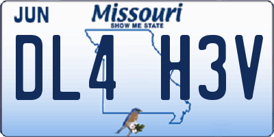 MO license plate DL4H3V